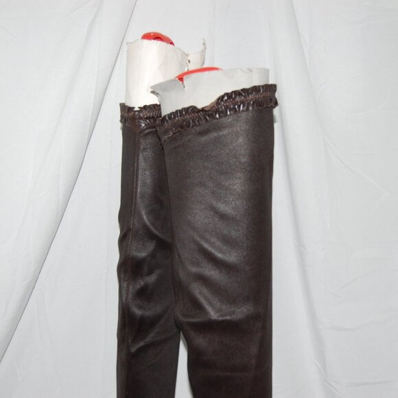 36.5/6.5❤️Tom Ford Yves Saint Laurent Leather Over the Knee High Heels BOOTS OTK - Picture 6 of 13